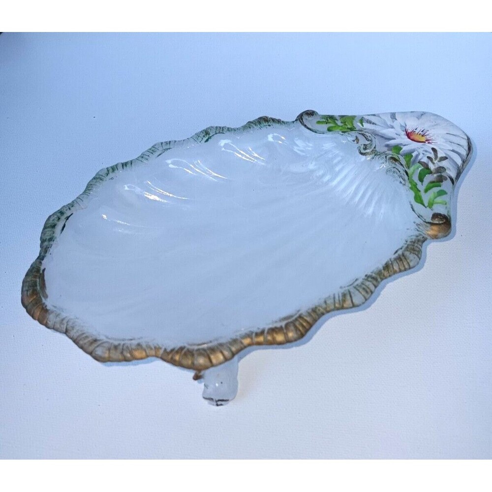 Vintage Soap Dish MCM Hand Painted Daisy  Sally Gould Bits O' Glamour Koi Fish